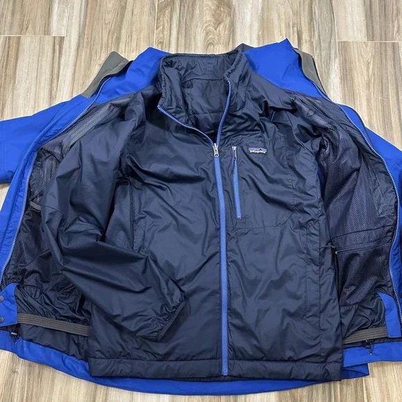Patagonia 3 in 1 Snowshot Recco H2No Jacket Blue Mens S Waterproof w/zip Liner - Picture 9 of 15